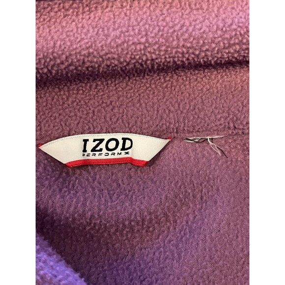 Izod PerformX Jacket Womens Medium Purple Fleece Full Zip Mock Neck Pockets - Picture 5 of 6
